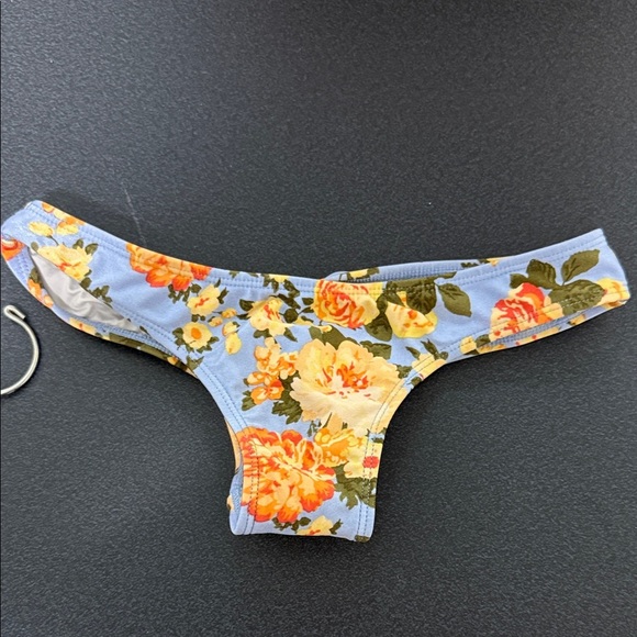 Volcom Blue and Orange Floral Bikini Bottom - Picture 1 of 2